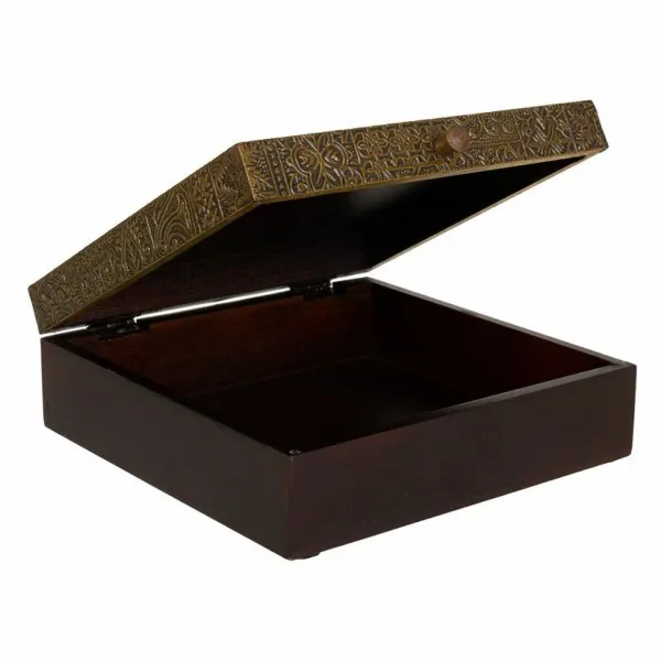 Lādīte Alexandra House Living Tumši brūns Misiņš Mango koks Koks MDF 20 x 7 x 20 cm