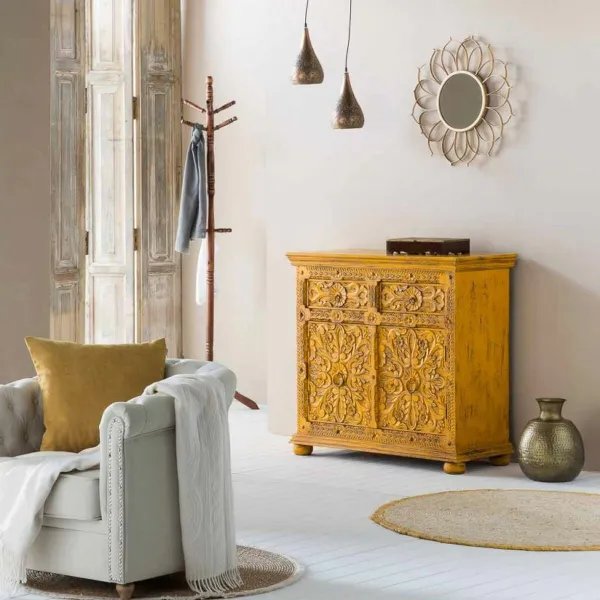 Dėžutė Alexandra House Living Žalvaris Mango mediena Medžio MDF 20 x 7 x 33 cm