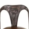 Stool Alexandra House Living Brown Black Leather Iron 53 x 105 x 49 cm