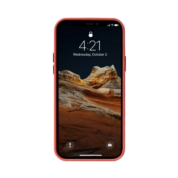 Crong Essential Cover - iPhone 12 Pro Max Faux Leather Case (Red)