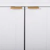 Sivupöytä Alexandra House Living Valkoinen Kullattu Puu MDF 42 x 71 x 145 cm