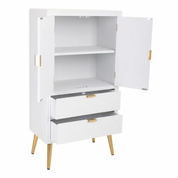 Spintelė Alexandra House Living Balta Auksinis Medžio MDF 36 x 118 x 62 cm