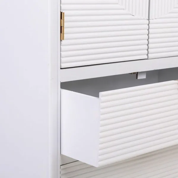 Spintelė Alexandra House Living Balta Auksinis Medžio MDF 36 x 118 x 62 cm