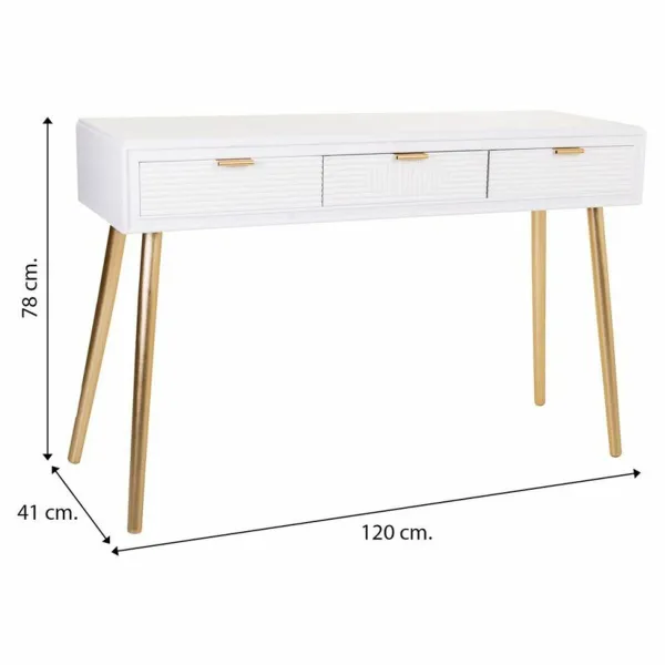 Hall Table with 3 Drawers Alexandra House Living Golden 41 x 78 x 120 cm