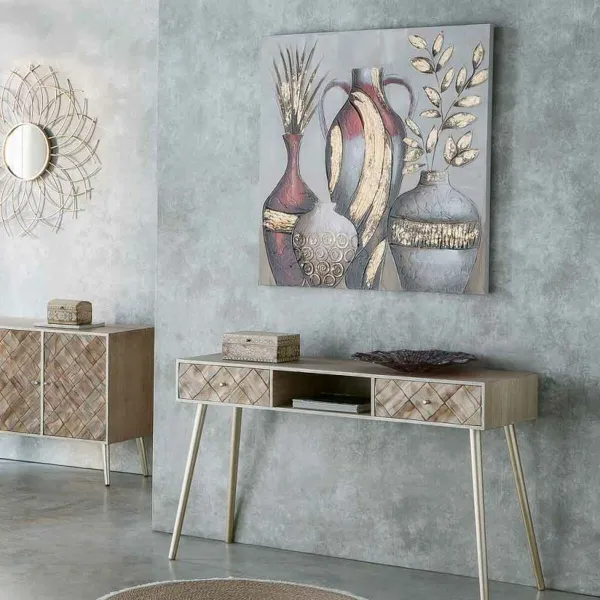 Paveikslas Alexandra House Living Drobė Eglės mediena 100 x 3 x 100 cm