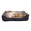 Soft bed sofa for a dog 75 x 58 x 19 cm size. L (navy blue)