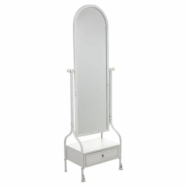 Vapaasti seisova peili Alexandra House Living Valkoinen Rauta 38 x 184 x 65 cm