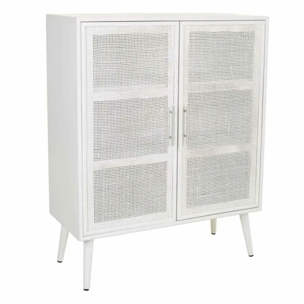 Kaappi Alexandra House Living Hopeinen white wedding Bambu Puu MDF 37 x 101 x 80 cm