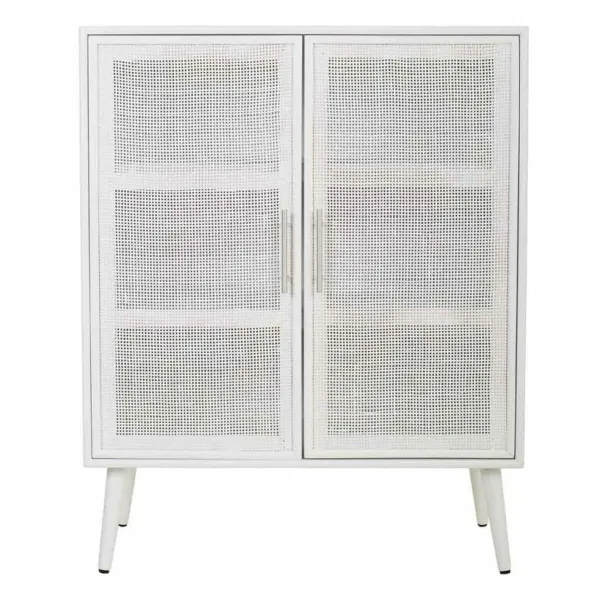 Kaappi Alexandra House Living Hopeinen white wedding Bambu Puu MDF 37 x 101 x 80 cm