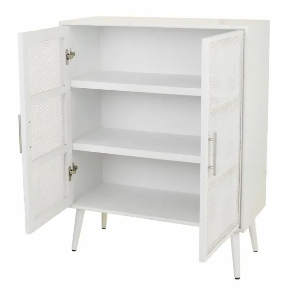 Kaappi Alexandra House Living Hopeinen white wedding Bambu Puu MDF 37 x 101 x 80 cm