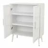 Kaappi Alexandra House Living Hopeinen white wedding Bambu Puu MDF 37 x 101 x 80 cm
