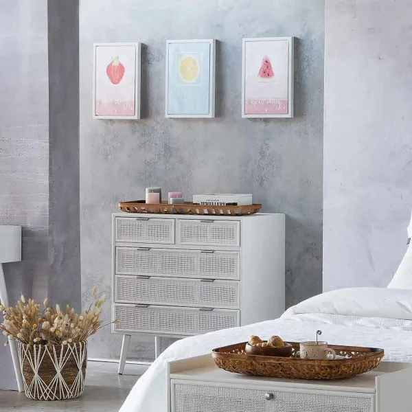 Kumode Alexandra House Living Balts Bambuss Koks MDF 39 x 81 x 80 cm