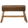Taburete Alexandra House Living Brūns Dabisks Āda Mango koks 35 x 76 x 120 cm