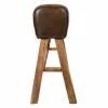 Bench Alexandra House Living Brown Natural Leather Mango wood 35 x 76 x 120 cm