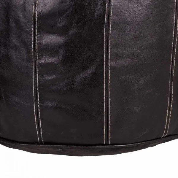 Pouffe Alexandra House Living Black Leather 48 x 35 x 48 cm