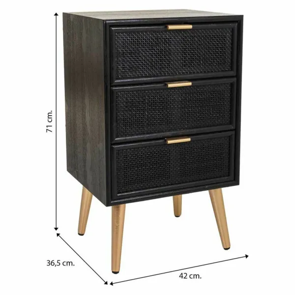 Nightstand Alexandra House Living Black Golden