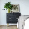 Kumode Alexandra House Living Melns Bronza Koks MDF