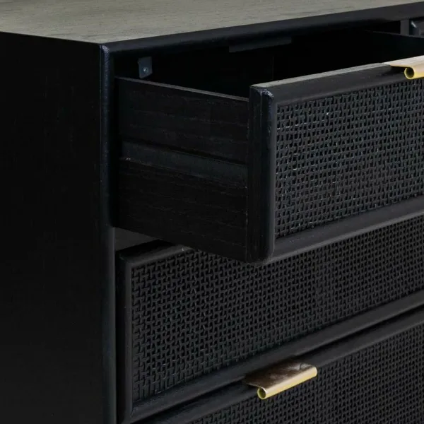 Kumode Alexandra House Living Melns Bronza Koks MDF