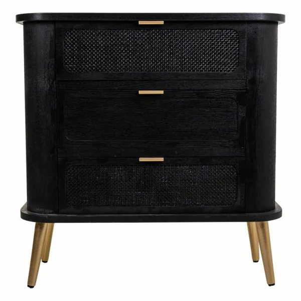 Kumode Alexandra House Living Melns Koks MDF 35 x 81 x 80 cm