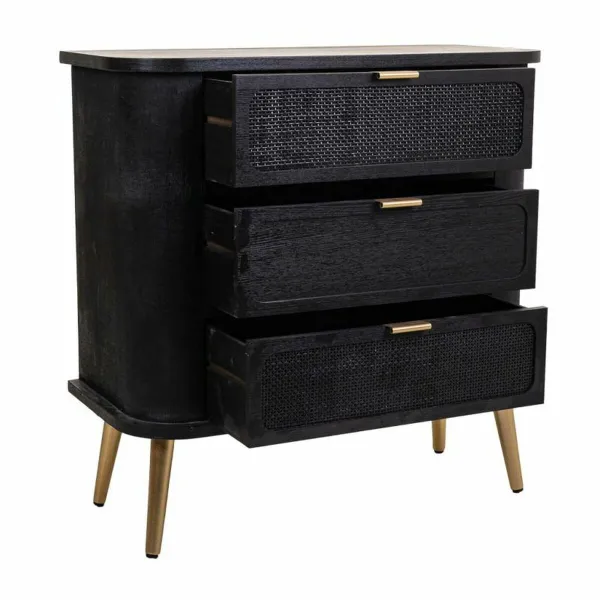 Kumode Alexandra House Living Melns Koks MDF 35 x 81 x 80 cm