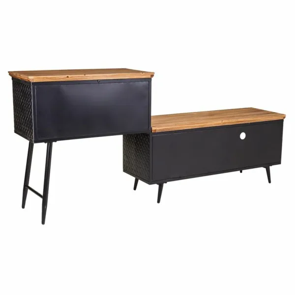 Bufete Alexandra House Living Brūns Melns Pelēks Dzelzs Rotangpalma Egles koksne 42 x 90 x 202 cm