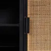Sideboard Alexandra House Living Brown Black Grey Iron Rattan Fir wood 42 x 90 x 202 cm