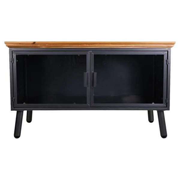 Sīkas mēbeles Alexandra House Living Brūns Melns Pelēks Stikls Dzelzs Egles koksne 42 x 55 x 94 cm