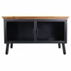 Occasional Furniture Alexandra House Living Brown Black Grey Glass Iron Fir wood 42 x 55 x 94 cm