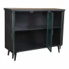 Sideboard Alexandra House Living Brown Black Grey Glass Iron Fir wood 33 x 79 x 102 cm