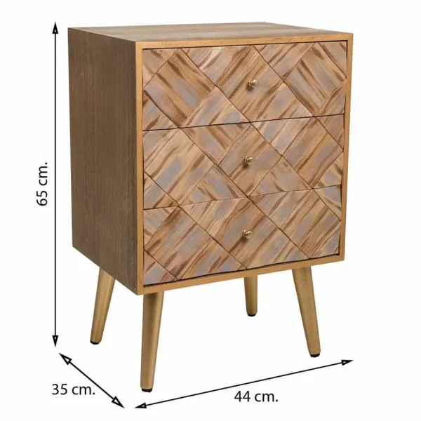 Nightstand Alexandra House Living Brown 35 x 65 x 44 cm