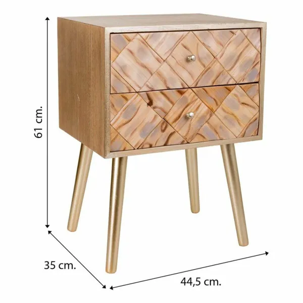 Ночной столик Alexandra House Living Коричневый 35 x 61 x 44 cm