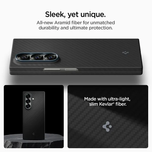 Spigen Airskin Aramid - Case for Samsung Galaxy Z Fold 7 (Black)