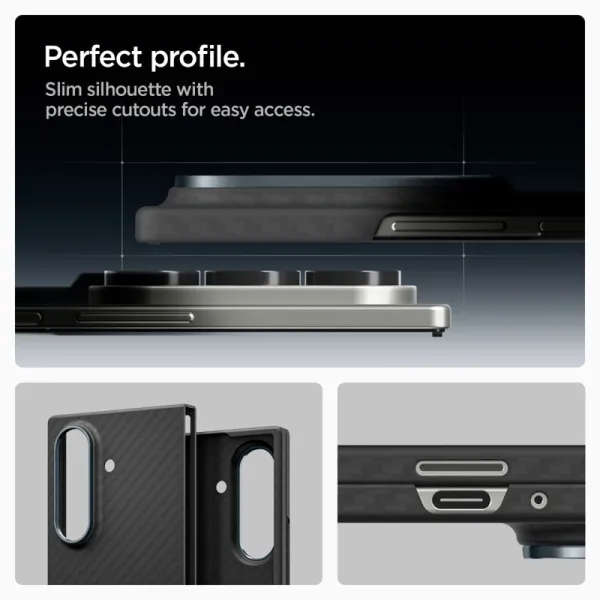 Spigen Airskin Aramid - Case for Samsung Galaxy Z Fold 7 (Black)