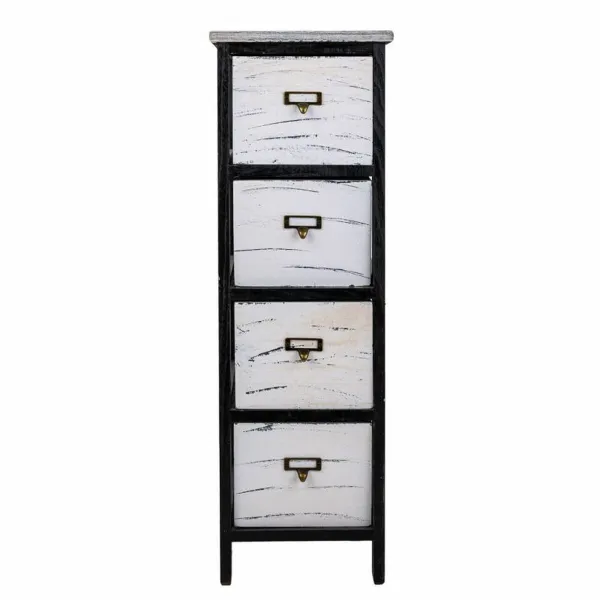Komoda Alexandra House Living Balta Juoda Paulovnijos mediena 32 x 81 x 26 cm