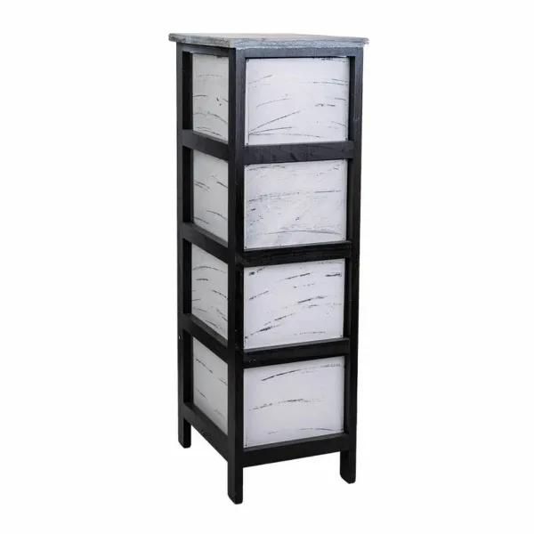 Lipasto Alexandra House Living Valkoinen Musta Paolownia wood 32 x 81 x 26 cm