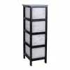 Chest of drawers Alexandra House Living White Black Paolownia wood 32 x 81 x 26 cm