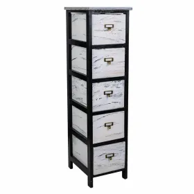 Lipasto Alexandra House Living Valkoinen Musta Paolownia wood 32 x 98 x 26 cm