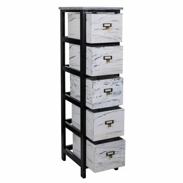 Lipasto Alexandra House Living Valkoinen Musta Paolownia wood 32 x 98 x 26 cm