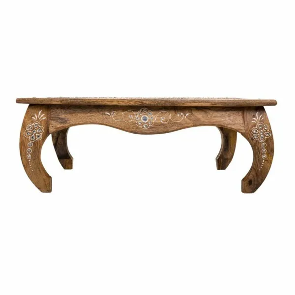 Side table Alexandra House Living White Natural 45 x 17 x 45 cm