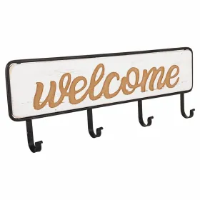 Sieninė kabykla Alexandra House Living Welcome Balta Medžio MDF 5 x 22 x 60 cm