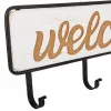 Wall mounted coat hanger Alexandra House Living Welcome Valkoinen Puu MDF 5 x 22 x 60 cm
