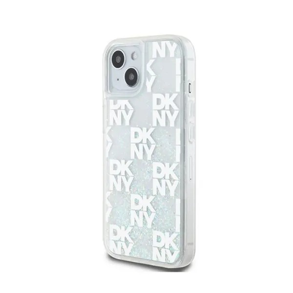 DKNY Liquid Glitter Multilogo - Case iPhone 15 / 14 / 13 (white)