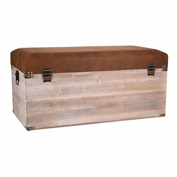Glabāšanas lāde ar sēdekli Alexandra House Living Brūns Poliuretāns Koks MDF 40 x 38 x 80 cm