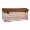 Glabāšanas lāde ar sēdekli Alexandra House Living Brūns Poliuretāns Koks MDF 40 x 38 x 80 cm