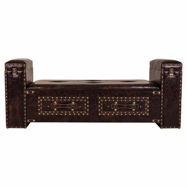 Банкетка Alexandra House Living Чёрный Полиуретан Деревянный MDF 40 x 52 x 130 cm
