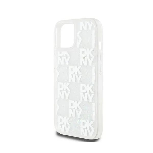 DKNY Liquid Glitter Multilogo - Case iPhone 15 / 14 / 13 (white)