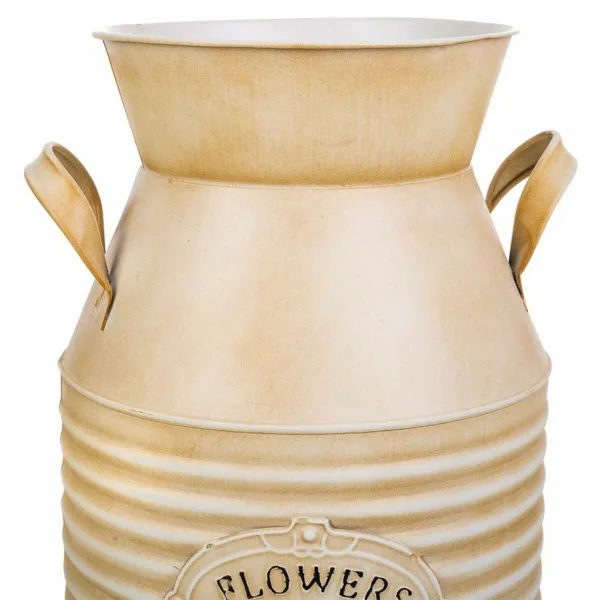 Decorative jug Alexandra House Living White Beige Metal Milk jug 22 x 39 x 25 cm