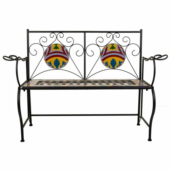 Penkki Alexandra House Living Musta Rauta Laatta 50 x 88 x 110 cm