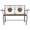 Bench Alexandra House Living Black Iron Tile 50 x 88 x 110 cm