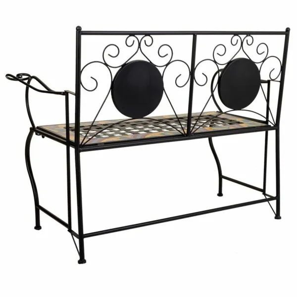 Скамья Alexandra House Living Чёрный Железо плитка 50 x 88 x 110 cm